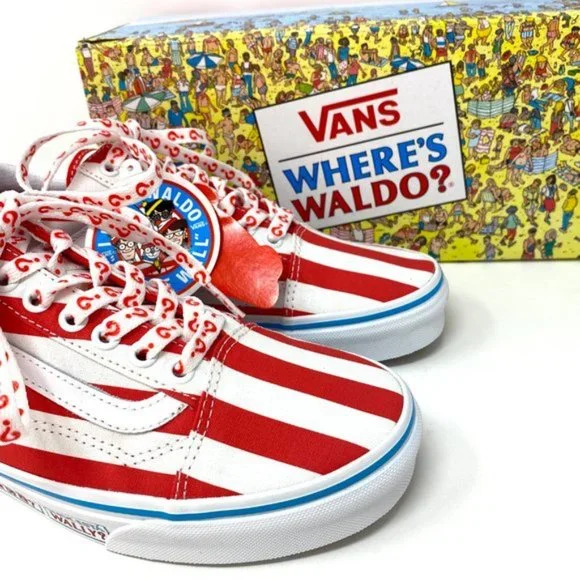 💖MEGA SALE💖VANS x Where's Waldo Red White Old Skool Low Women's VN0A3WKT3UV - Picture 14 of 14